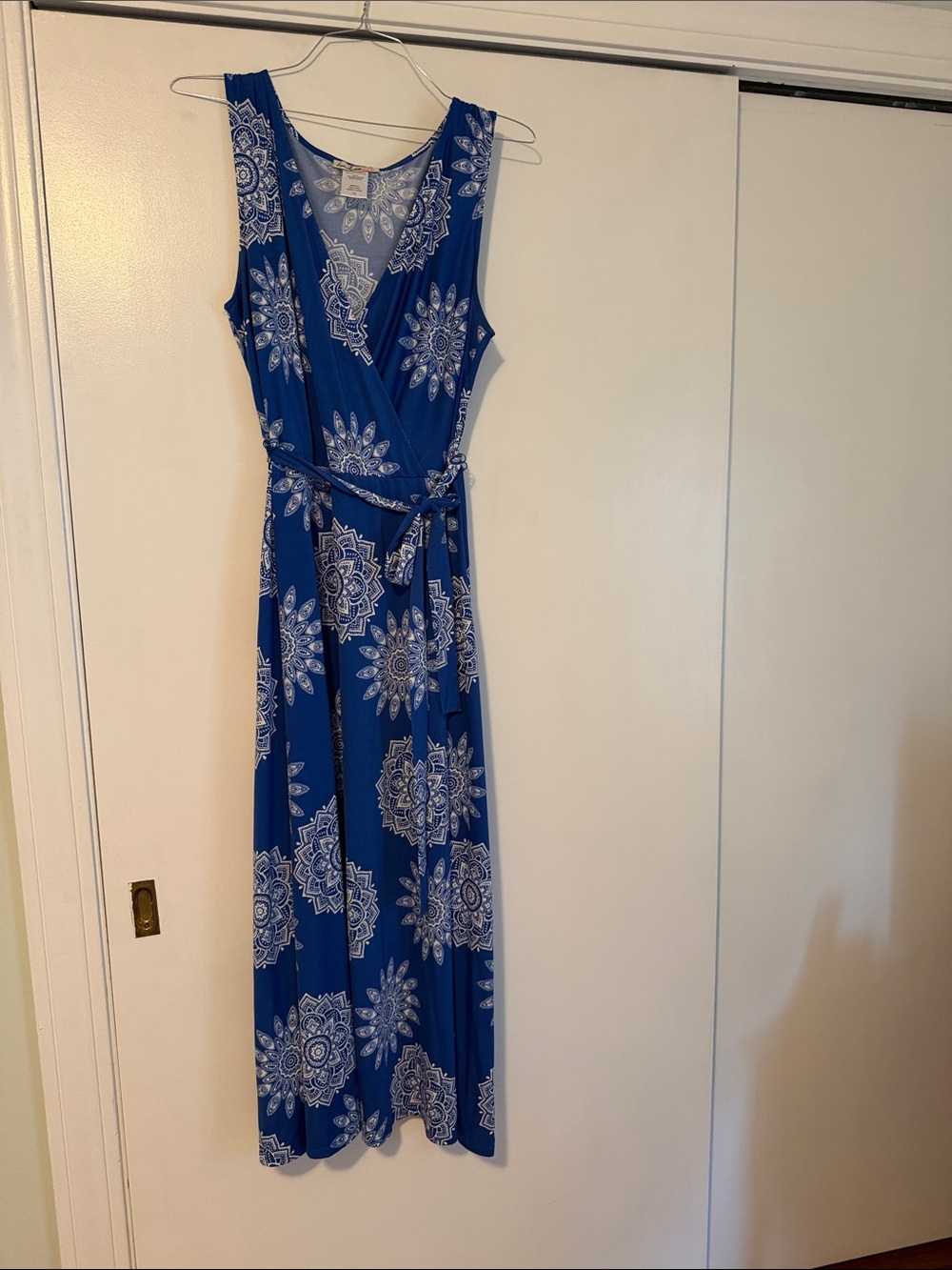 Love Squared Royal Blue Floral Wrap Maxi Dress- Like New!!!
